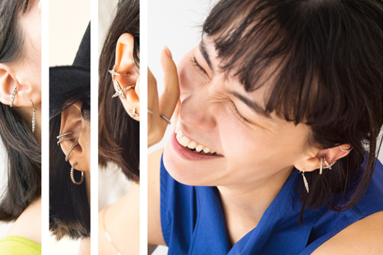 カシケイブラウンダイヤモンドのイヤージュエリー
