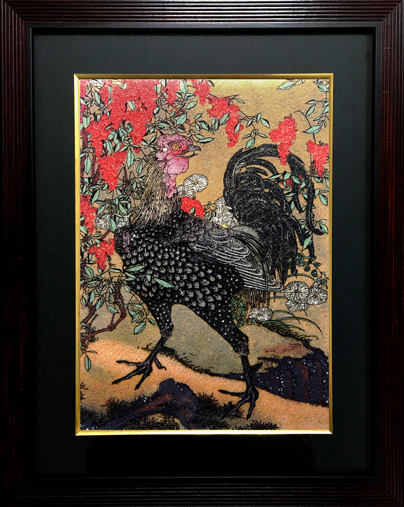 伊藤若冲 南天雄鶏図 ジュエリーピクチャー 日本美術 静岡